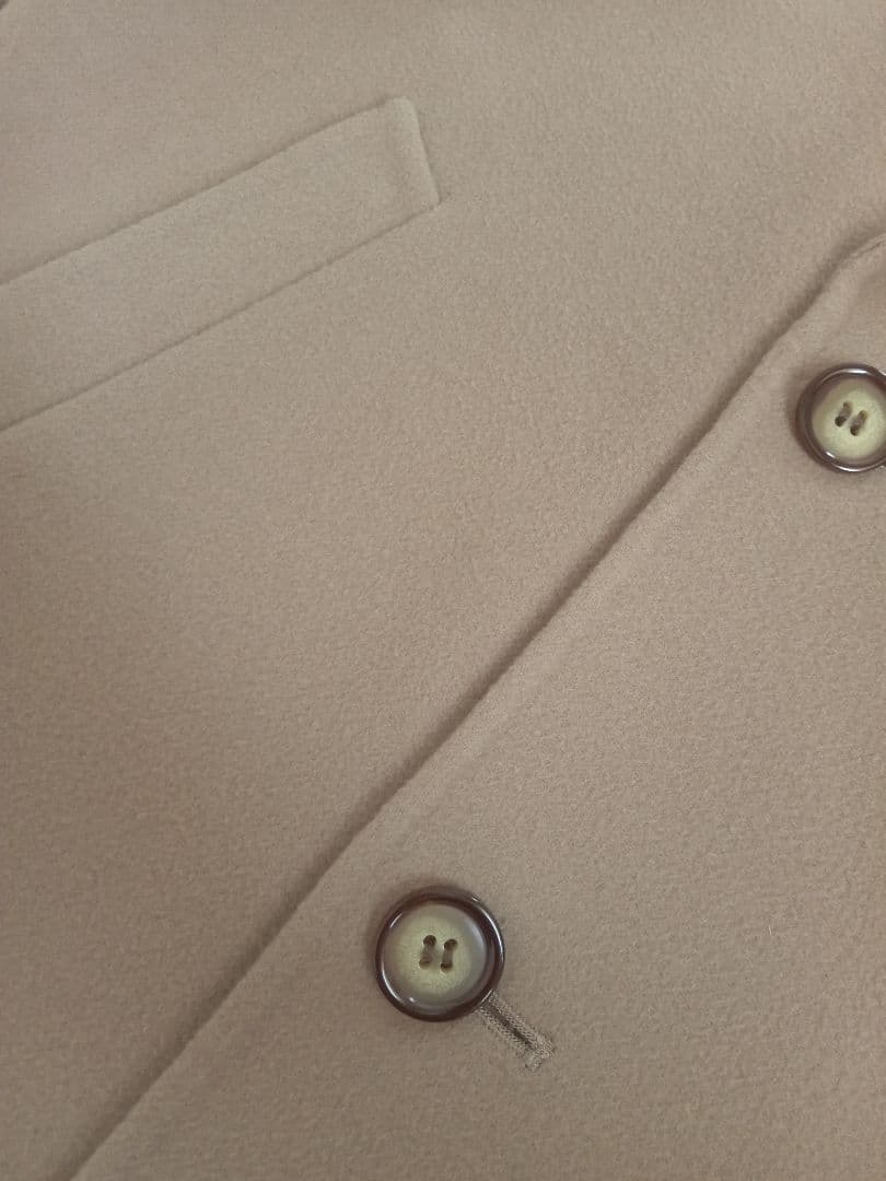 【匿名】大きいサイズカシミヤ100%ロングコートベージュダブル★バーバリー