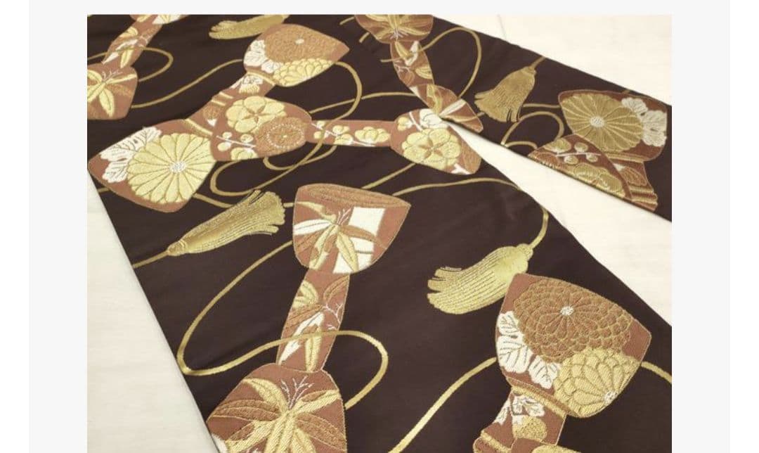 西陣　川島織物謹製　九寸名古屋帯　器物文　金糸　大丸扱い　正絹　お祝い