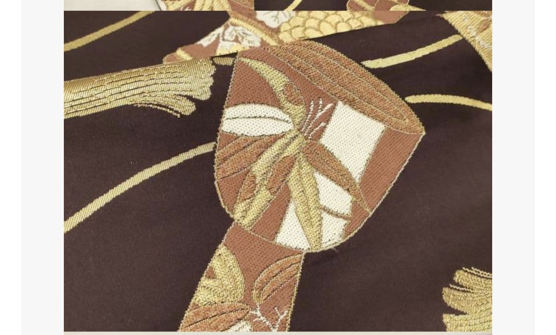 西陣　川島織物謹製　九寸名古屋帯　器物文　金糸　大丸扱い　正絹　お祝い