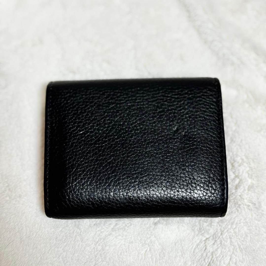 セリーヌ Celine 三つ折り財布　ブラック　ゴールド金具