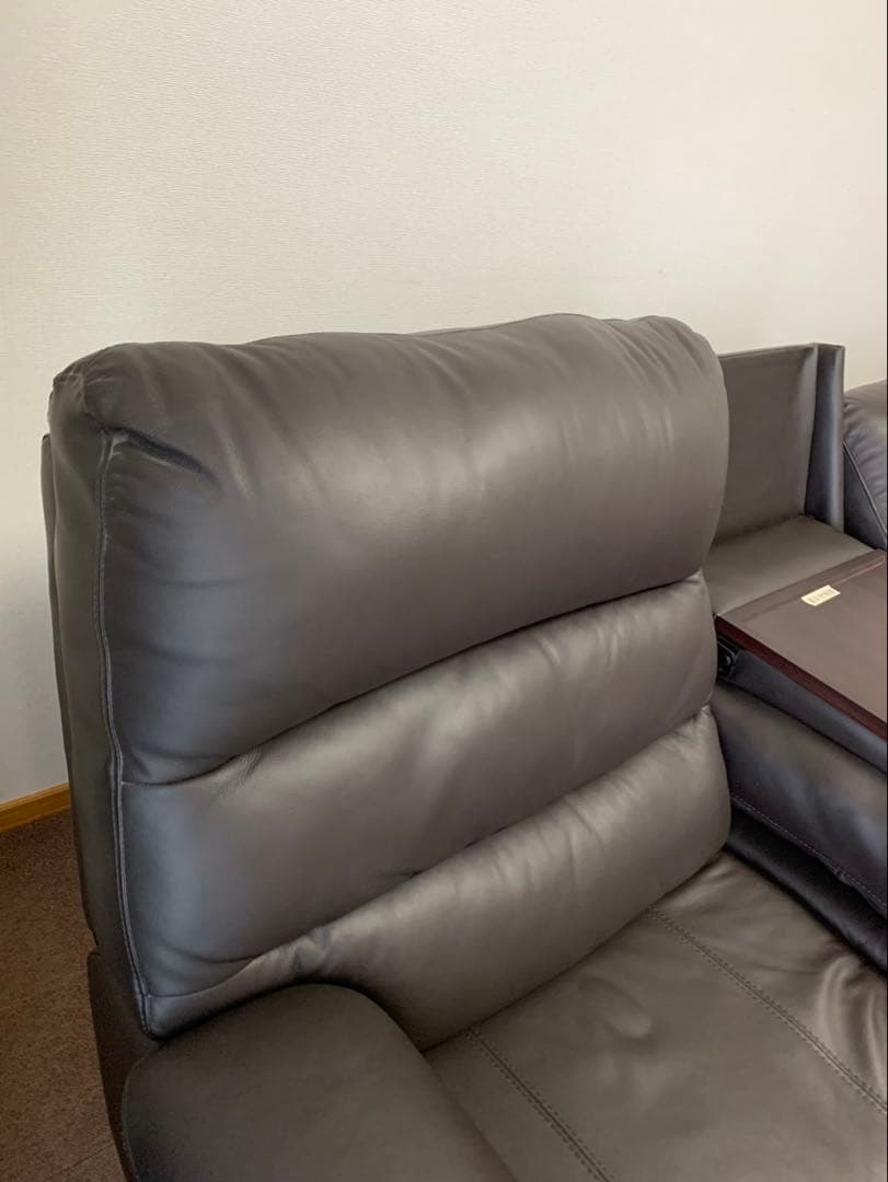 ニトリ 3人用 電動テーブル付 リクライニングソファ Nビリーバ 2革 DBR