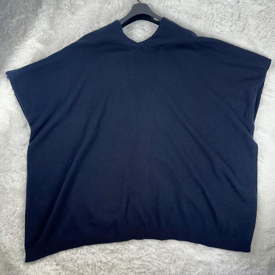 MOMIJI 未使用級ザロウニットポンチョカシミア100% 黒　1SZ L