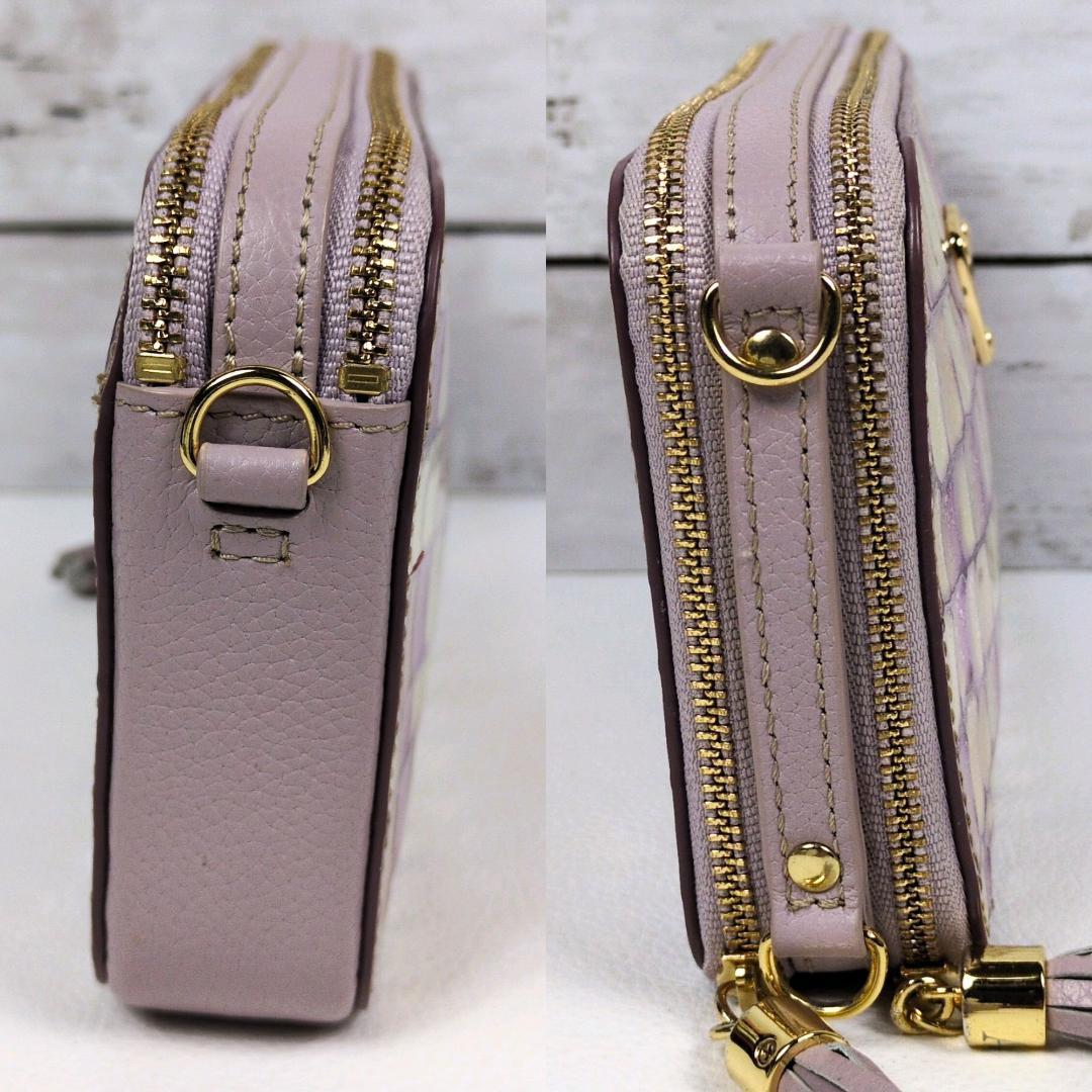 美品 ATAO アミュレット ロージー ラベンダー 財布 ショルダーバッグ