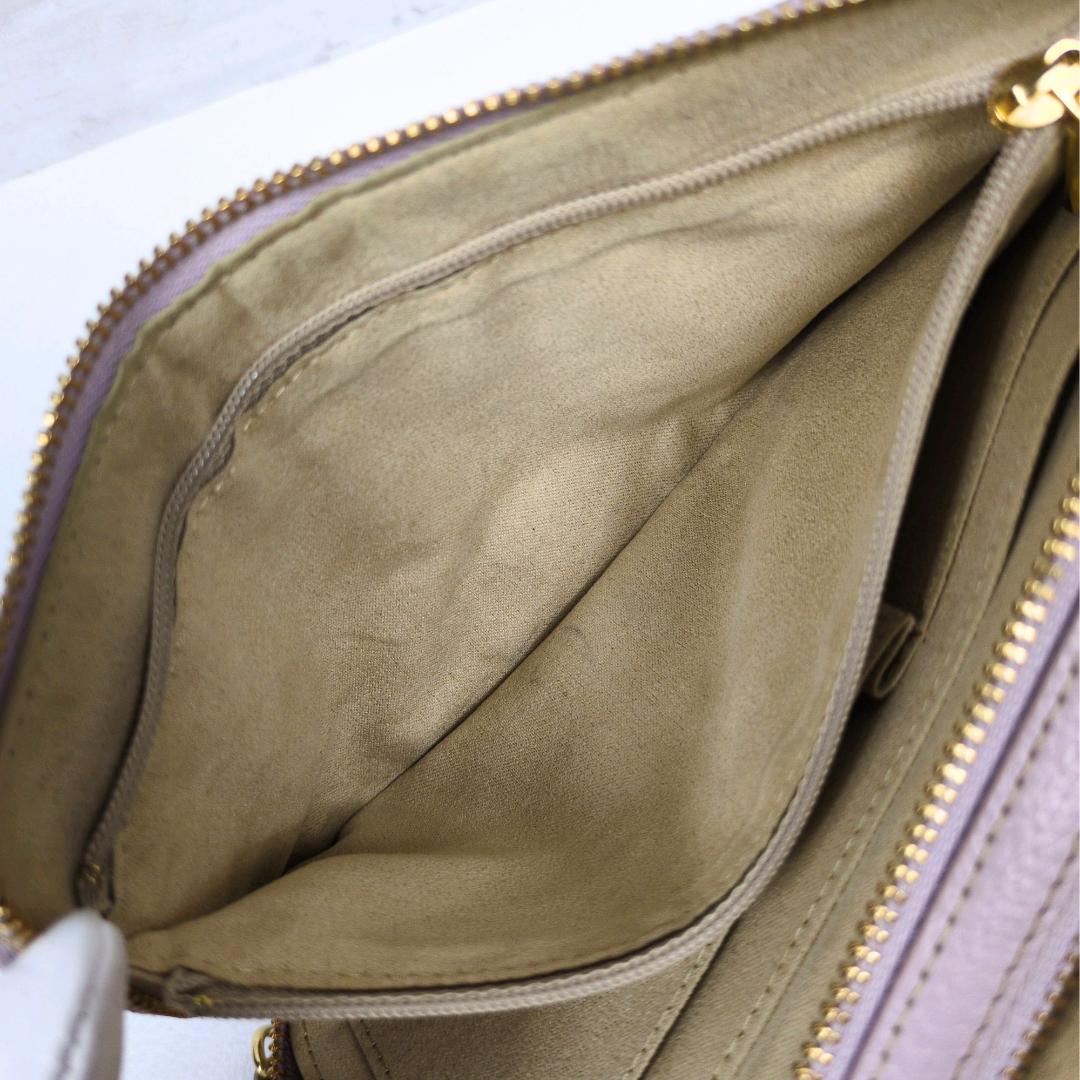 美品 ATAO アミュレット ロージー ラベンダー 財布 ショルダーバッグ