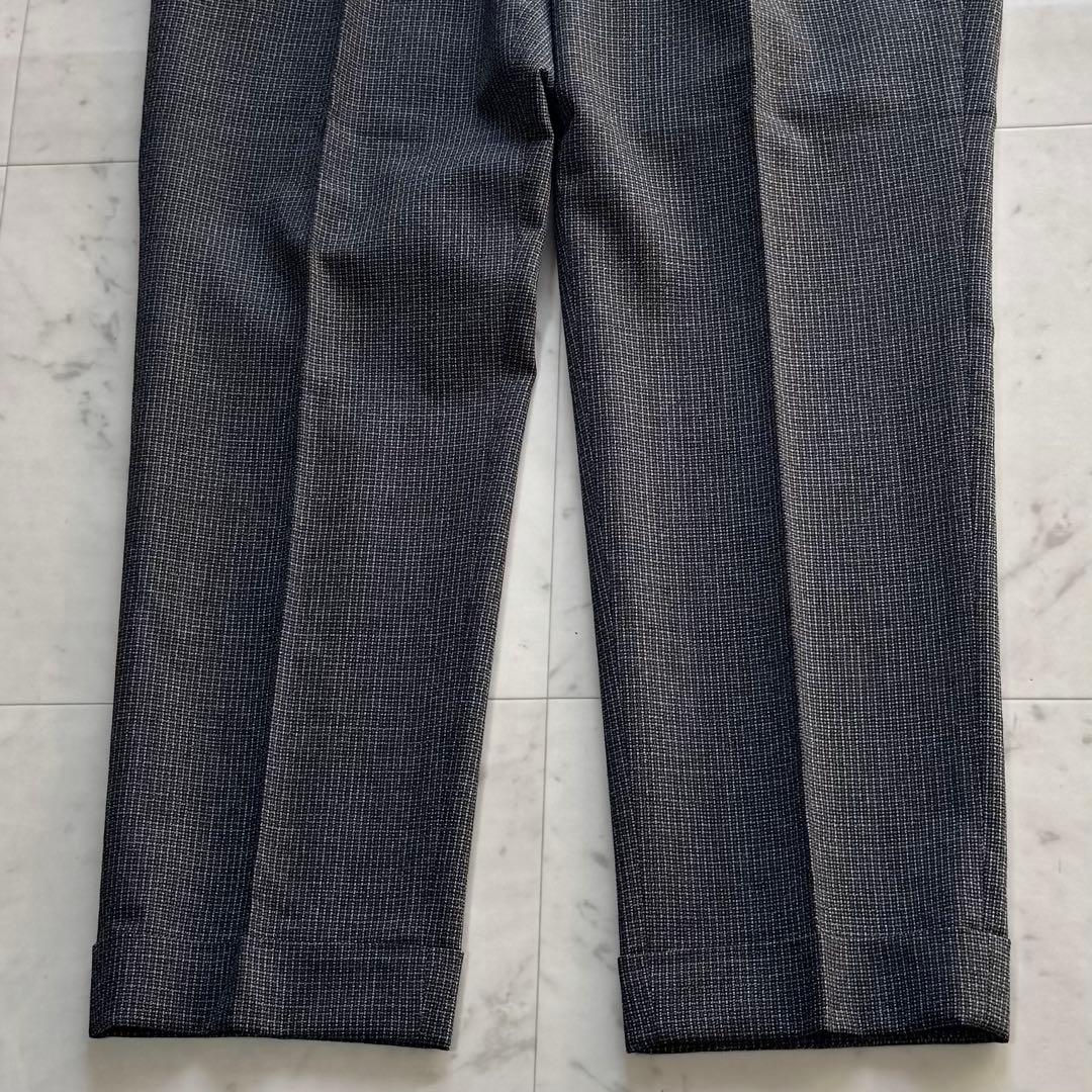 PT01 SUPER 100'S ウールスラックスパンツ マイクロチェック 48