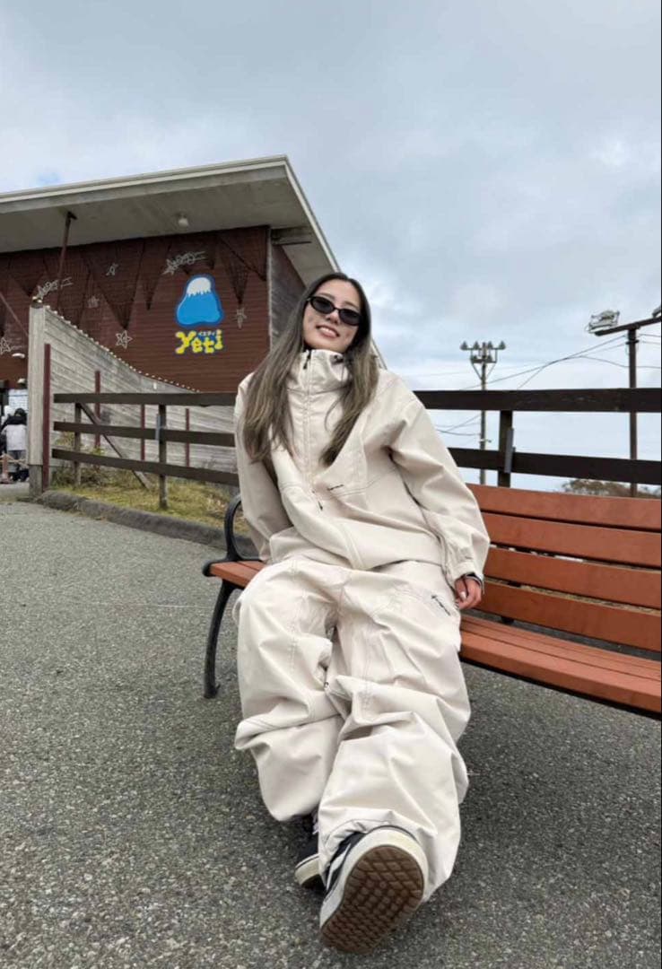 HIMASS MANIA スノボウェア 上下セット ECRUBEIGE