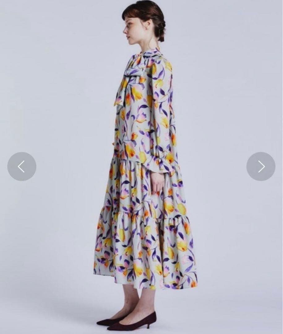 【訳あり】sov. フラワーボウタイロングワンピース