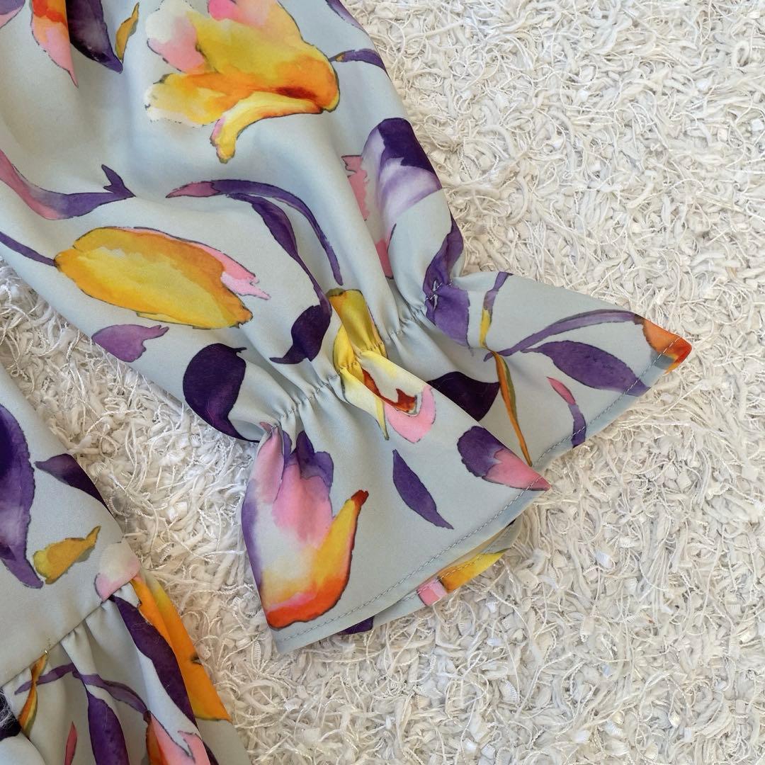 【訳あり】sov. フラワーボウタイロングワンピース