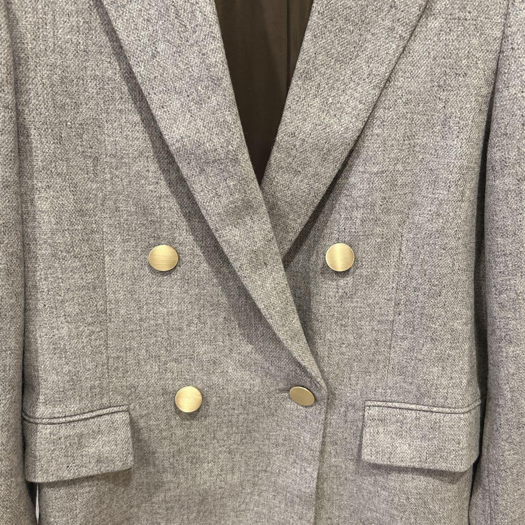 【極美品】✨グリーンレーベルリラクシング✽メランジツイルダブルジャケット 36