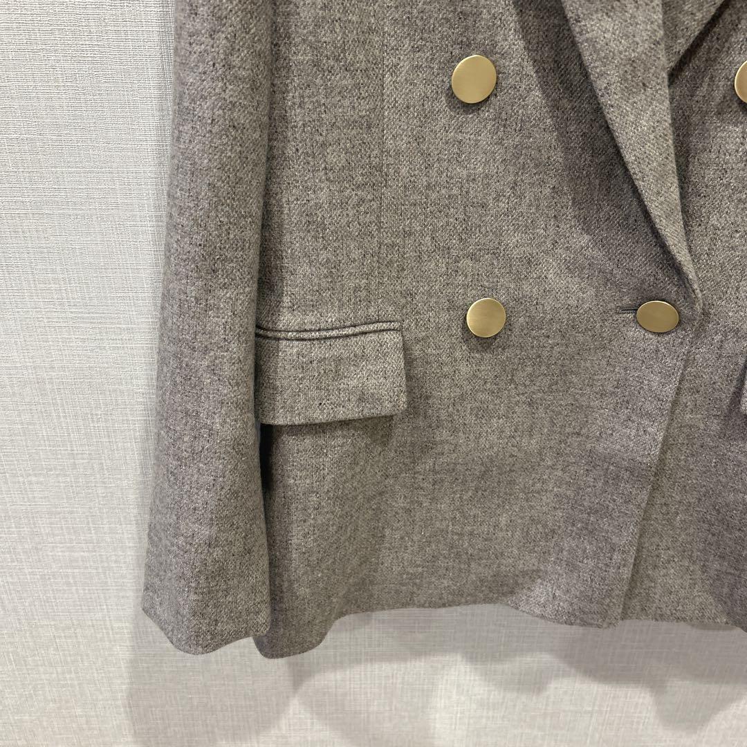 【極美品】✨グリーンレーベルリラクシング✽メランジツイルダブルジャケット 36