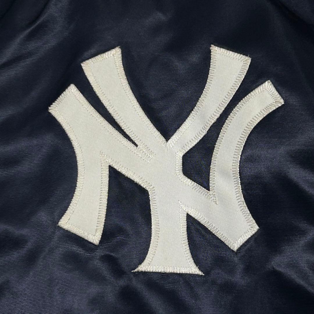 MLBヤンキースナイロンスタジャンビッグロゴ刺繍ワッペンクーパーズタウン古着
