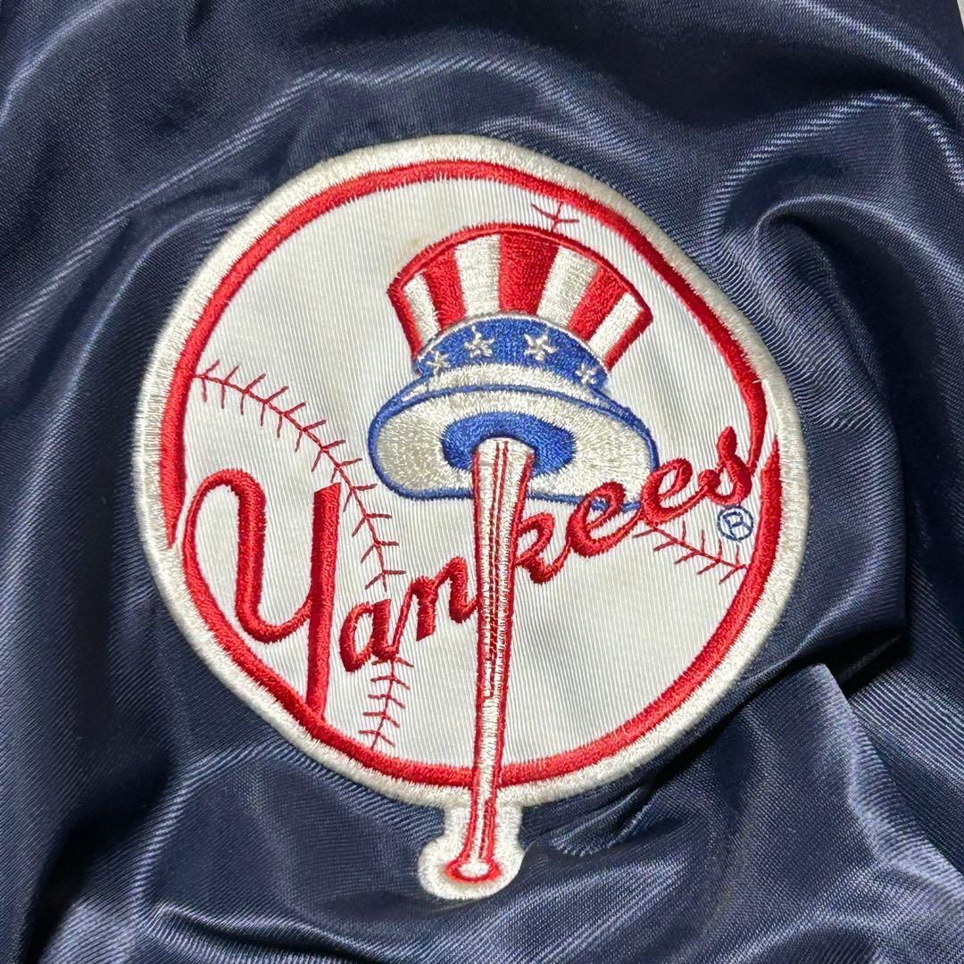 MLBヤンキースナイロンスタジャンビッグロゴ刺繍ワッペンクーパーズタウン古着