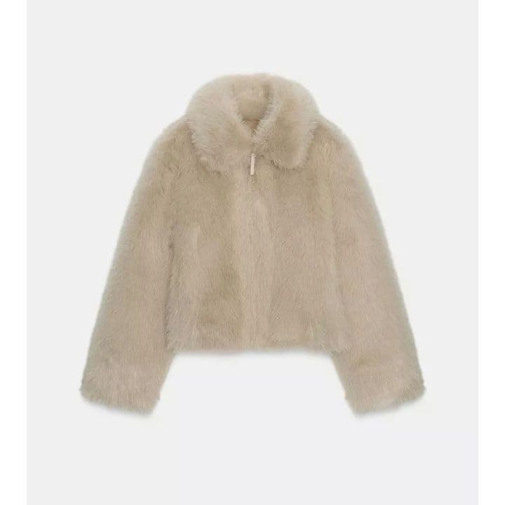 最安値 ZARA ダブルフェイス フェイクファージャケット L モールグレー