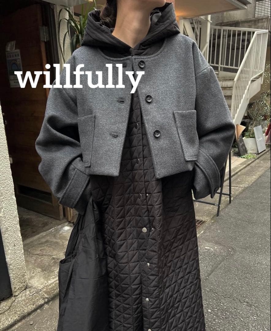 【美品】willfully キルティングフーディベスト＆ショートJK/COset