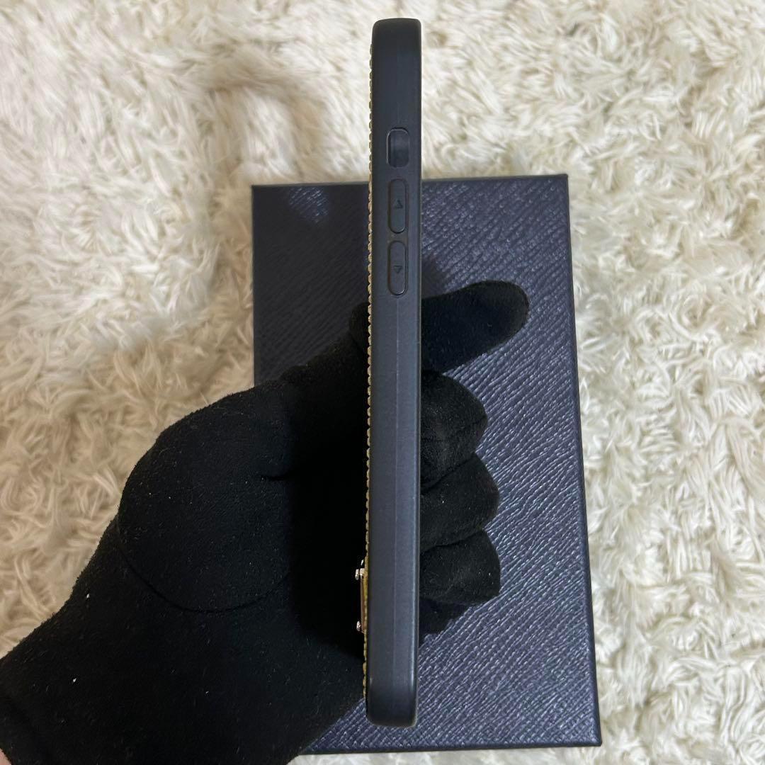 極美品 PRADA iPhoneケース ゴールド スタッズ付き 箱 保証書付き