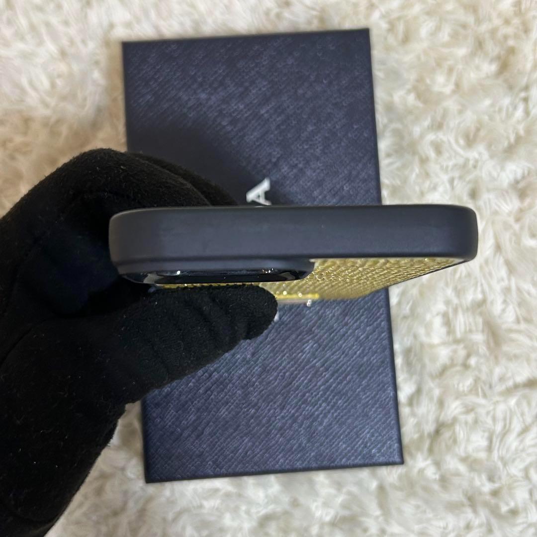極美品 PRADA iPhoneケース ゴールド スタッズ付き 箱 保証書付き