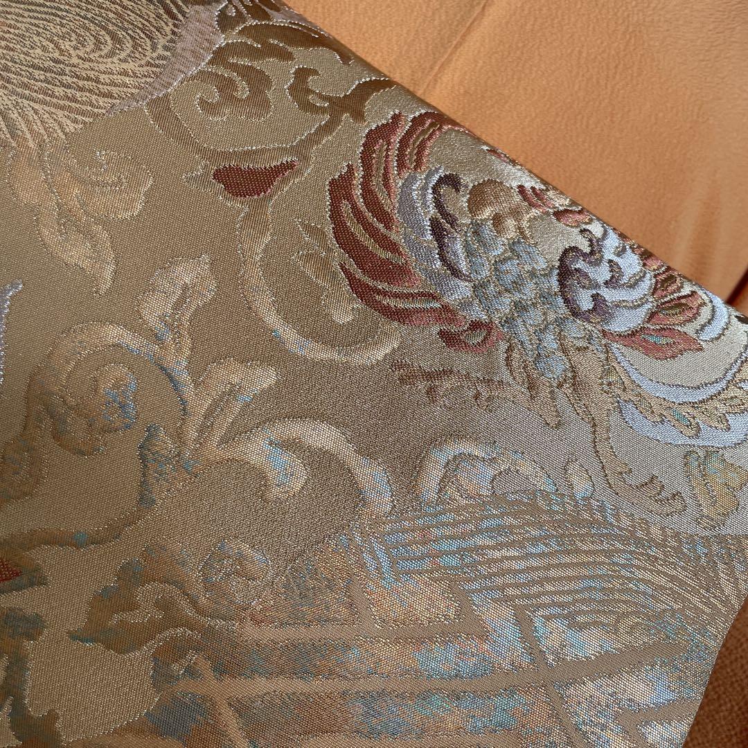 色無地　フルセット　藤紋　浜ちりめん　シンプル　礼装　カジュアル　着物　H6