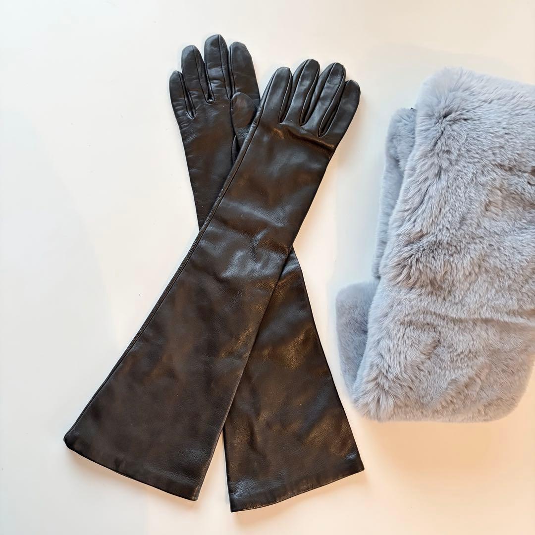 .*.様 【未使用】Gala Gloves ガラ グローブス 本革ロング手袋　黒