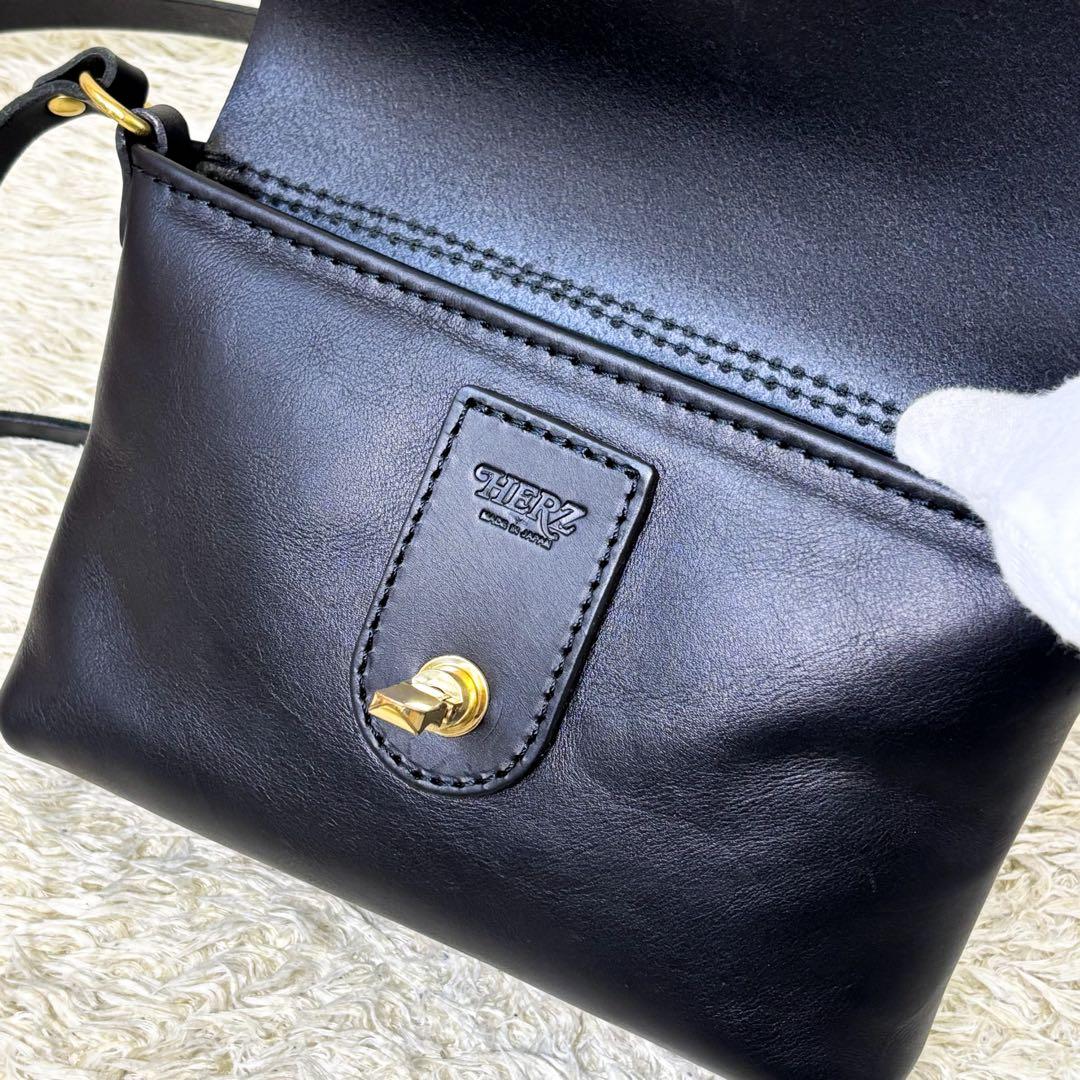 【極美品】ヘルツ ライトミニショルダー ブラック 黒 クロスボディ 斜め掛け