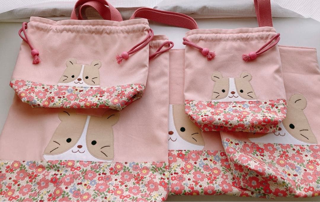 入園入学5点セット　ハムスター花柄