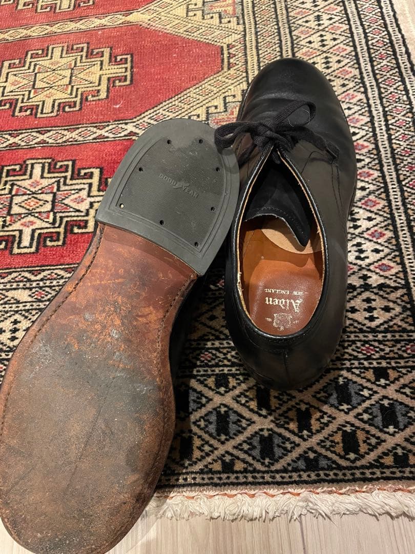 限定値下げ★alden 黒レザー ドレスシューズ　プレーントゥ