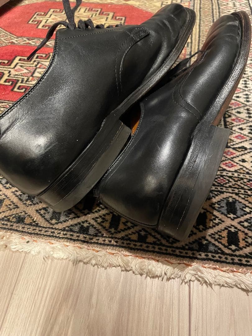 限定値下げ★alden 黒レザー ドレスシューズ　プレーントゥ