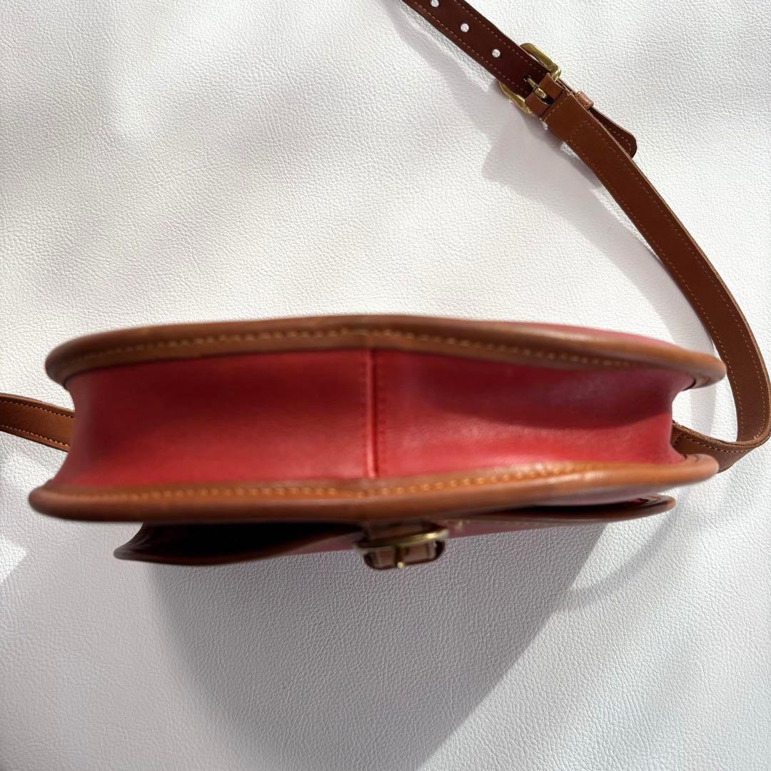 希少 オールドコーチ ショルダーバッグ フラップ レザー 赤茶 1004