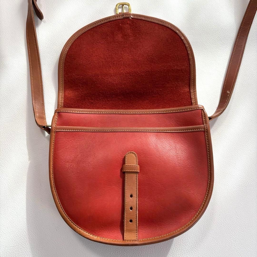 希少 オールドコーチ ショルダーバッグ フラップ レザー 赤茶 1004