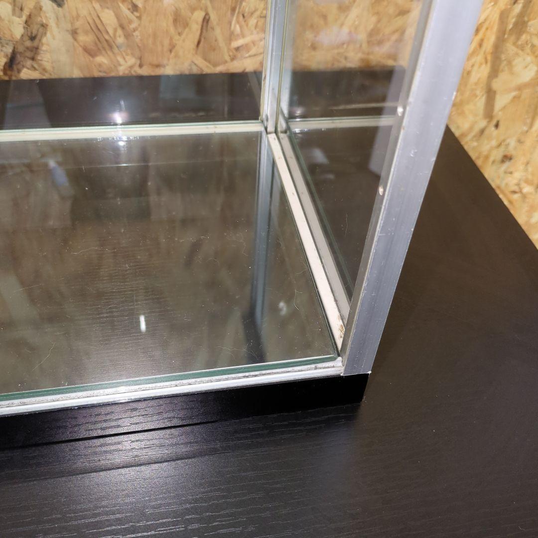 最終値下げ　アルミ 昭和レトロ ガラスショーケース 2段 ディスプレイ