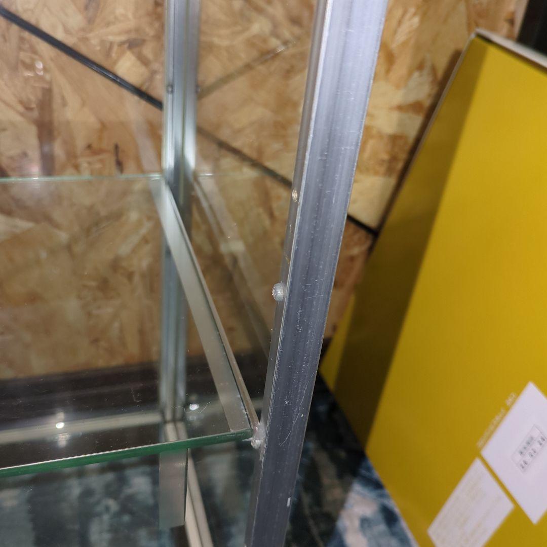 最終値下げ　アルミ 昭和レトロ ガラスショーケース 2段 ディスプレイ