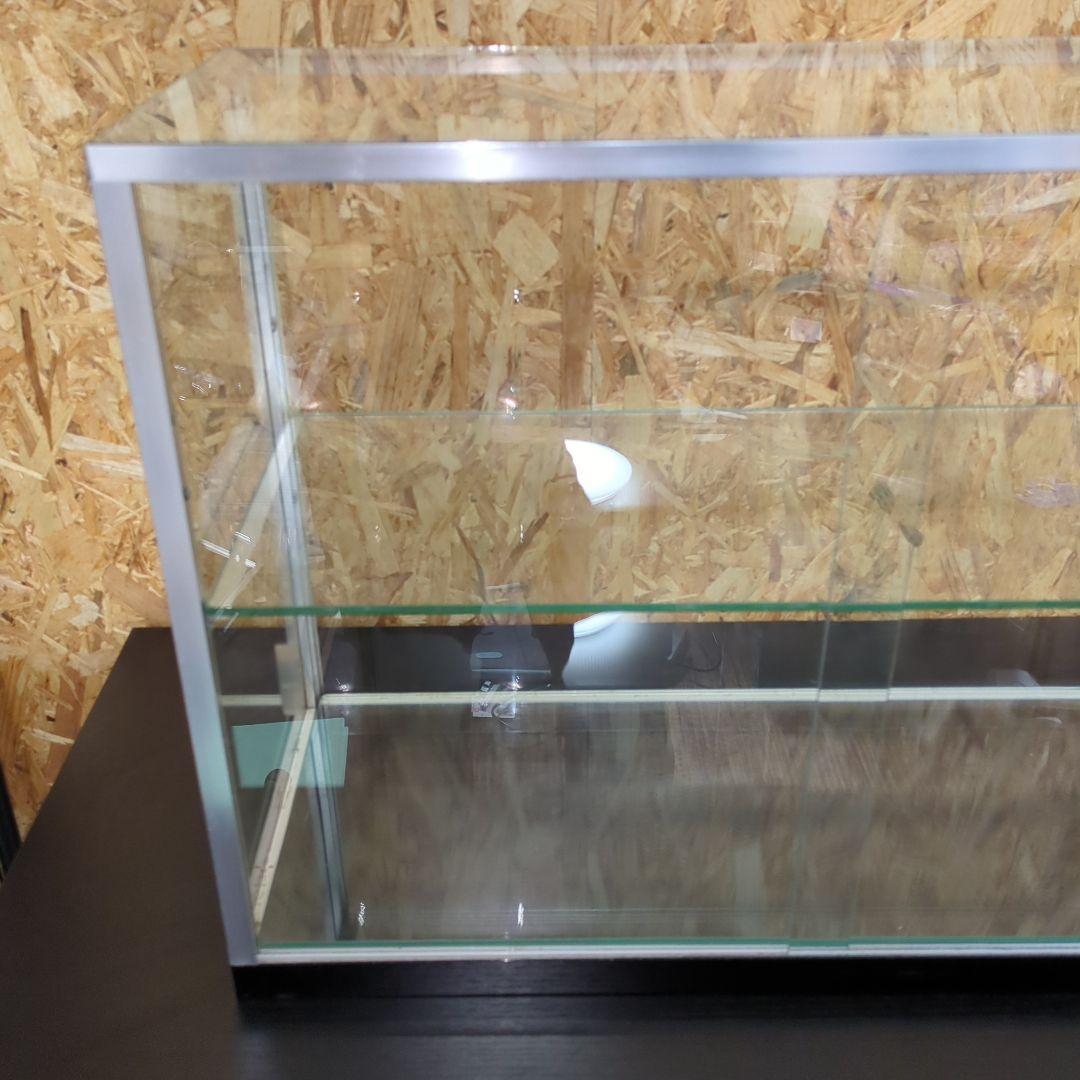 最終値下げ　アルミ 昭和レトロ ガラスショーケース 2段 ディスプレイ