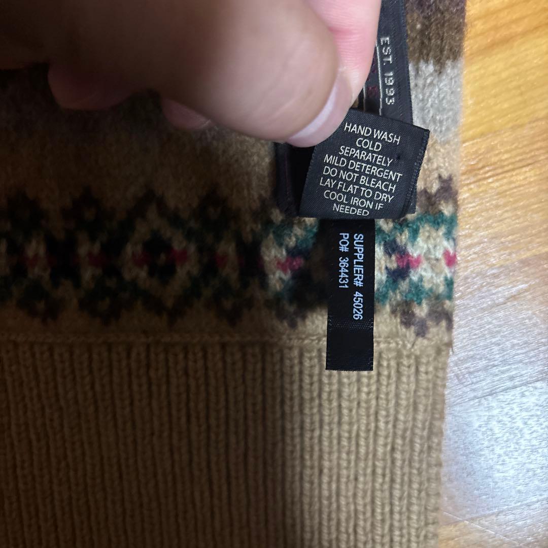 1/3迄年末年始セールダブルアールエルネイティブハンドウール　マフラー