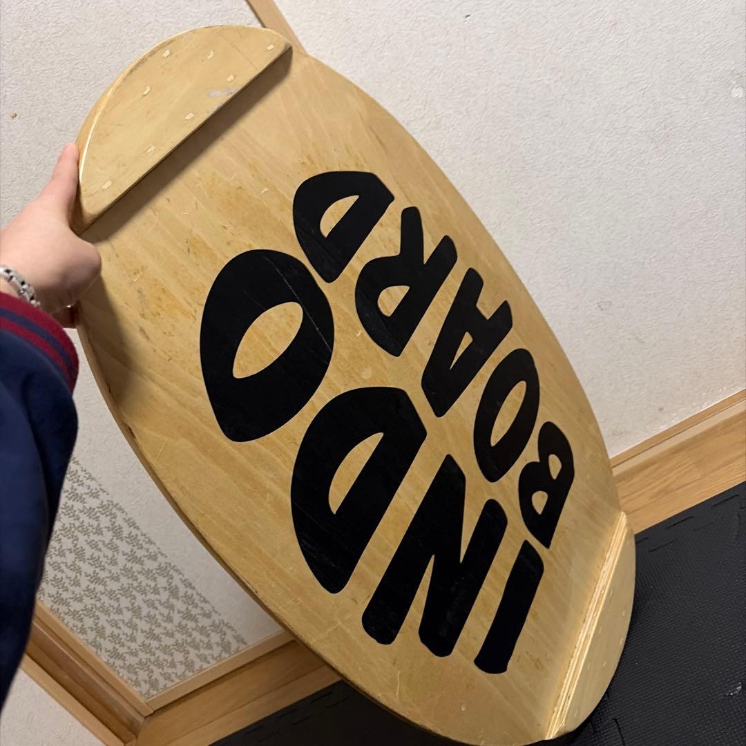 INDO BOARD バランスボード 木製 波デザイン 付属ローラー付き