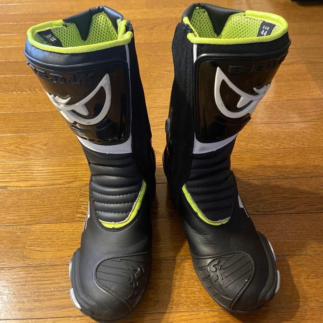 バイク用ブーツ 黒/緑　EUR44