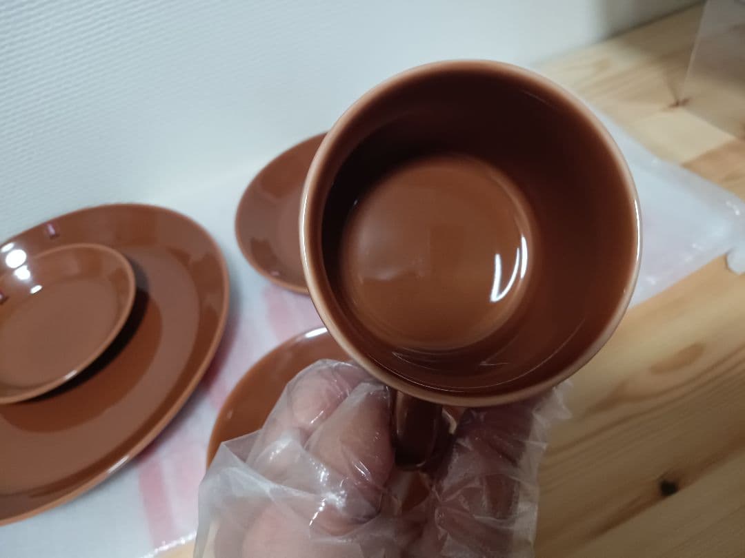 Teema ヴィンテージブラウン プレート カップ 5点 セット