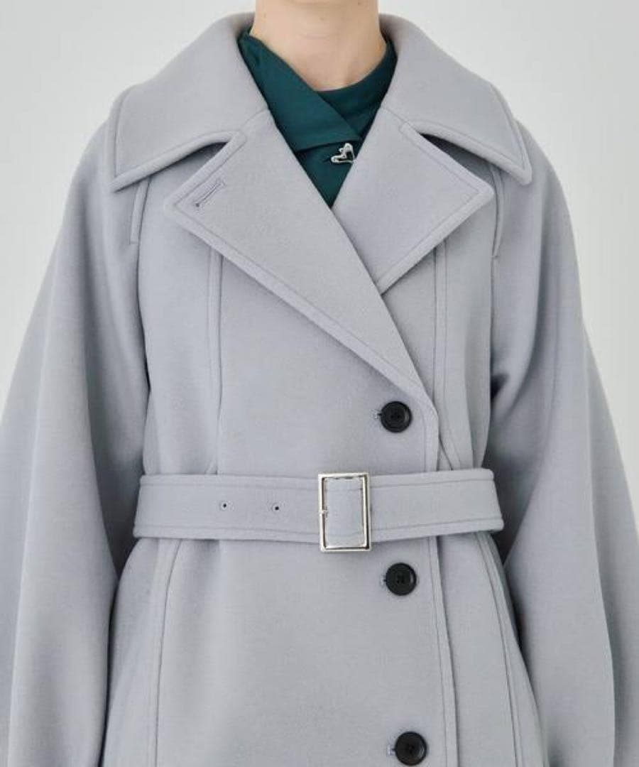 UNITED TOKYO　ウェーブデザイン　ショートコート　ブラック