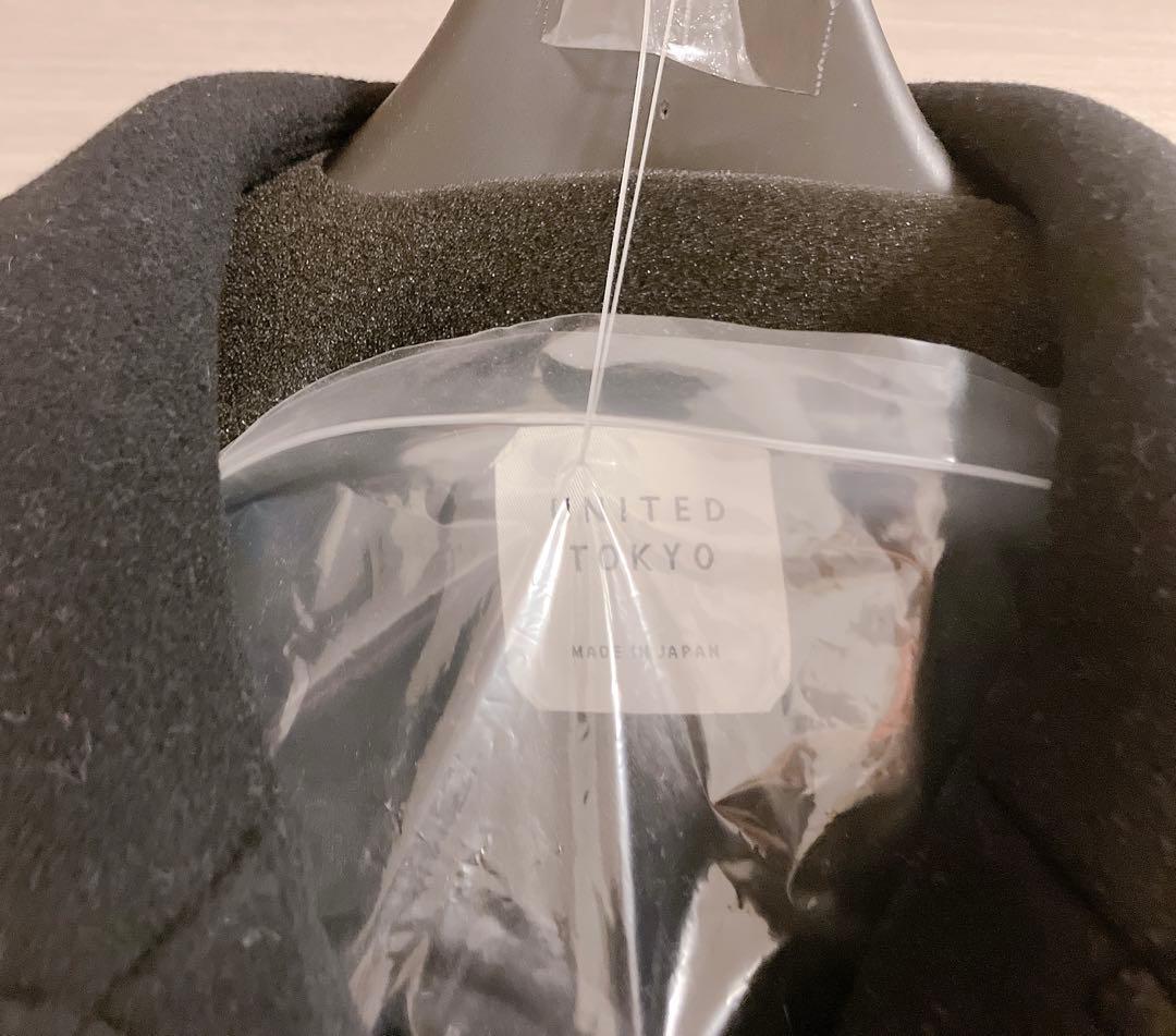 UNITED TOKYO　ウェーブデザイン　ショートコート　ブラック