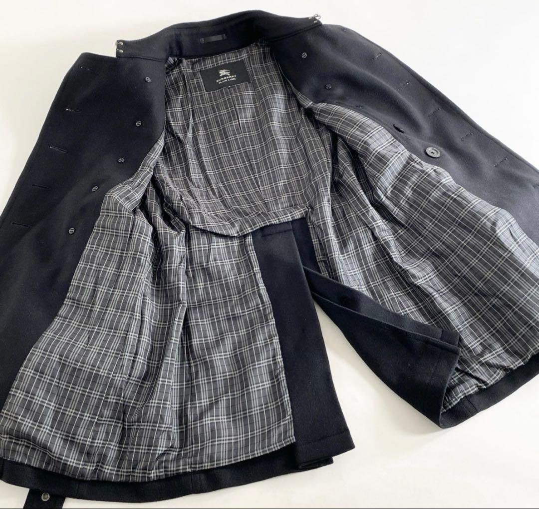 希少モデル✨バーバリーブラックレーベル　カシミヤ混ナポレオンコート　メタルボタン