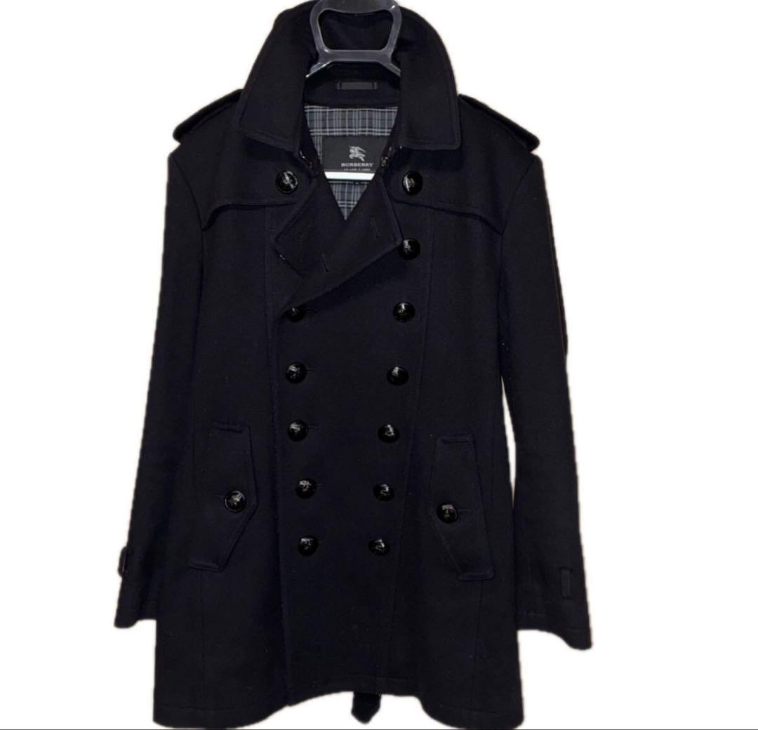希少モデル✨バーバリーブラックレーベル　カシミヤ混ナポレオンコート　メタルボタン
