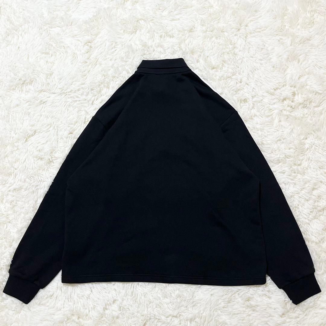 アディダス ハーフジップスウェット センタートレフォイルロゴ刺繍 3XL 黒