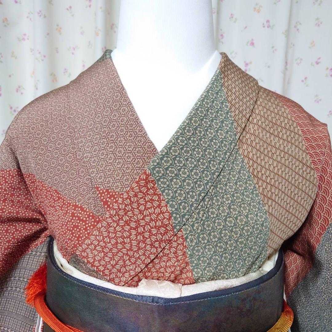 く*ち様 フ9993 未使用近い　美品　袷　正絹　江戸小紋　作家　訪問着　フルセ