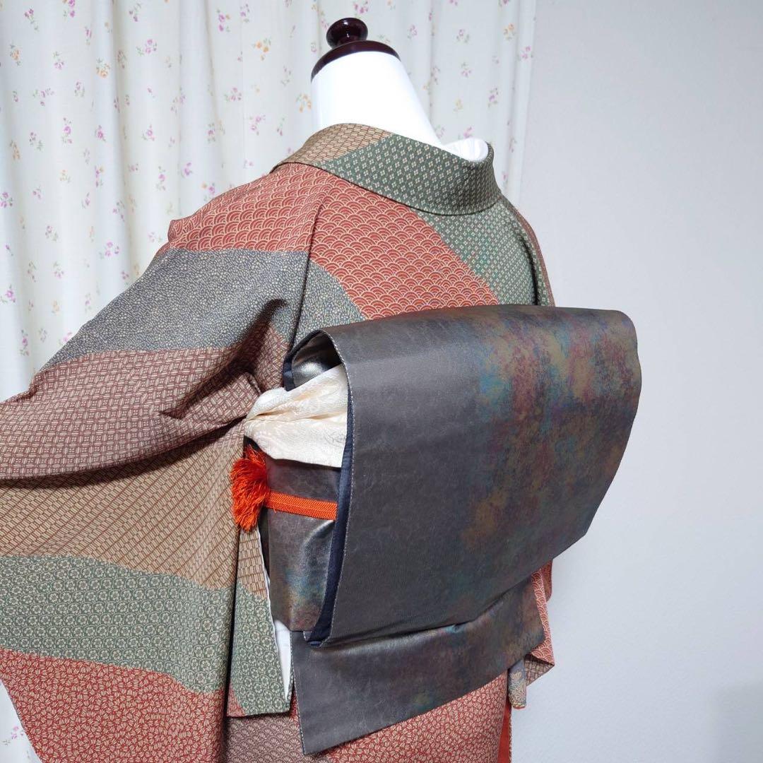 く*ち様 フ9993 未使用近い　美品　袷　正絹　江戸小紋　作家　訪問着　フルセ