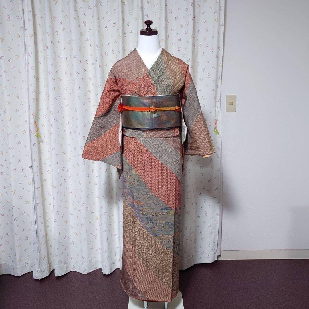 く*ち様 フ9993 未使用近い　美品　袷　正絹　江戸小紋　作家　訪問着　フルセ