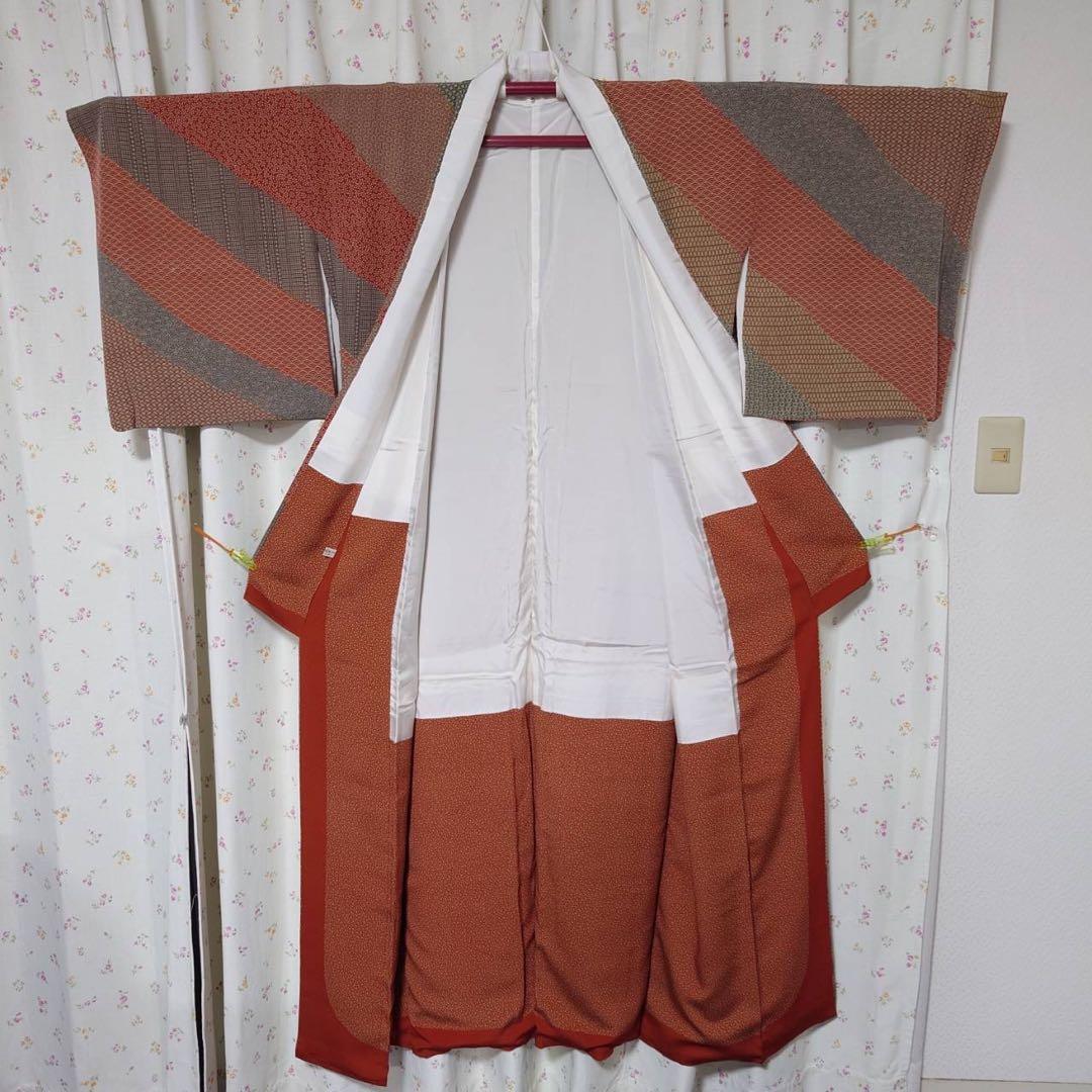 く*ち様 フ9993 未使用近い　美品　袷　正絹　江戸小紋　作家　訪問着　フルセ