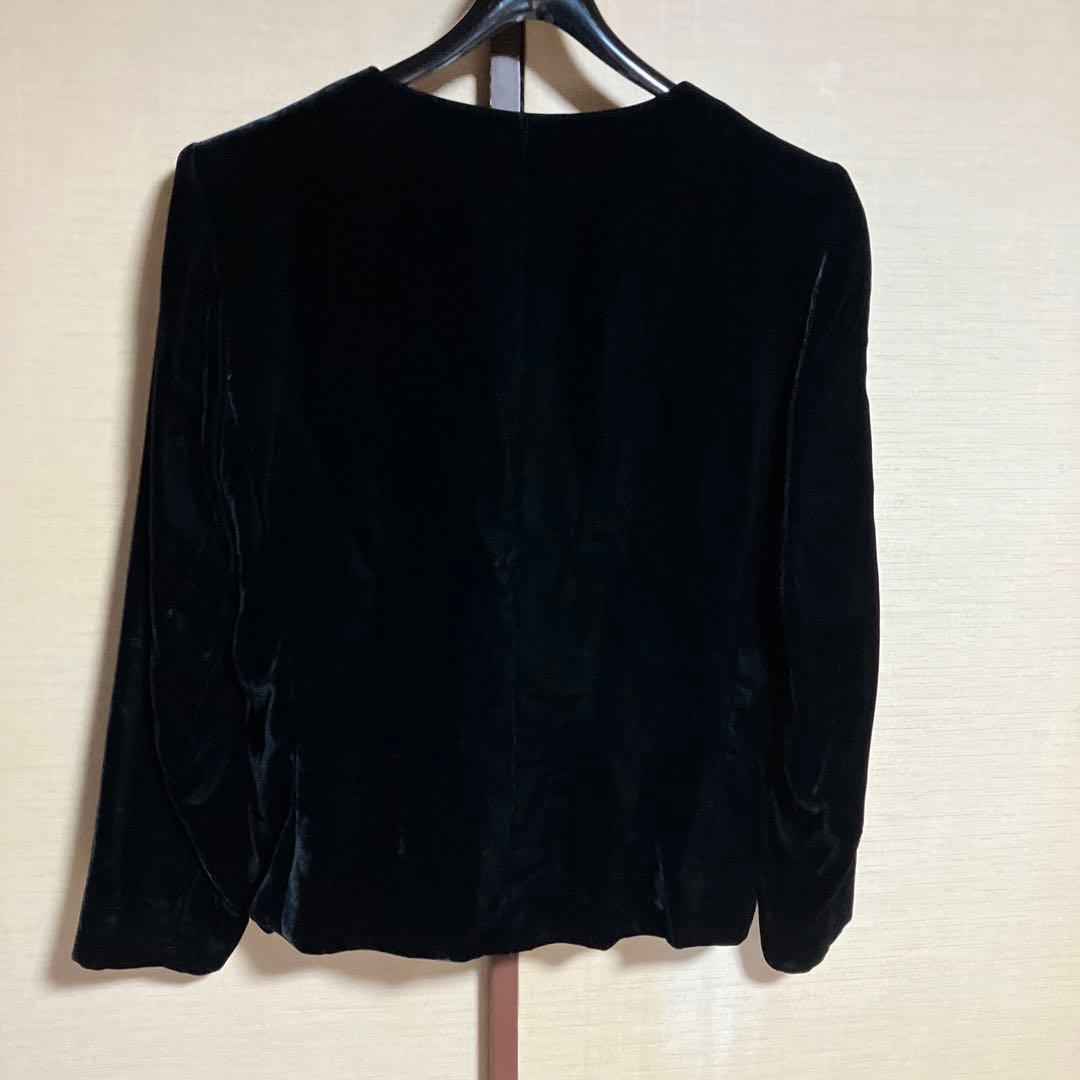 美品❣️イヴサンローラン　ベルベットノーカラージャケット