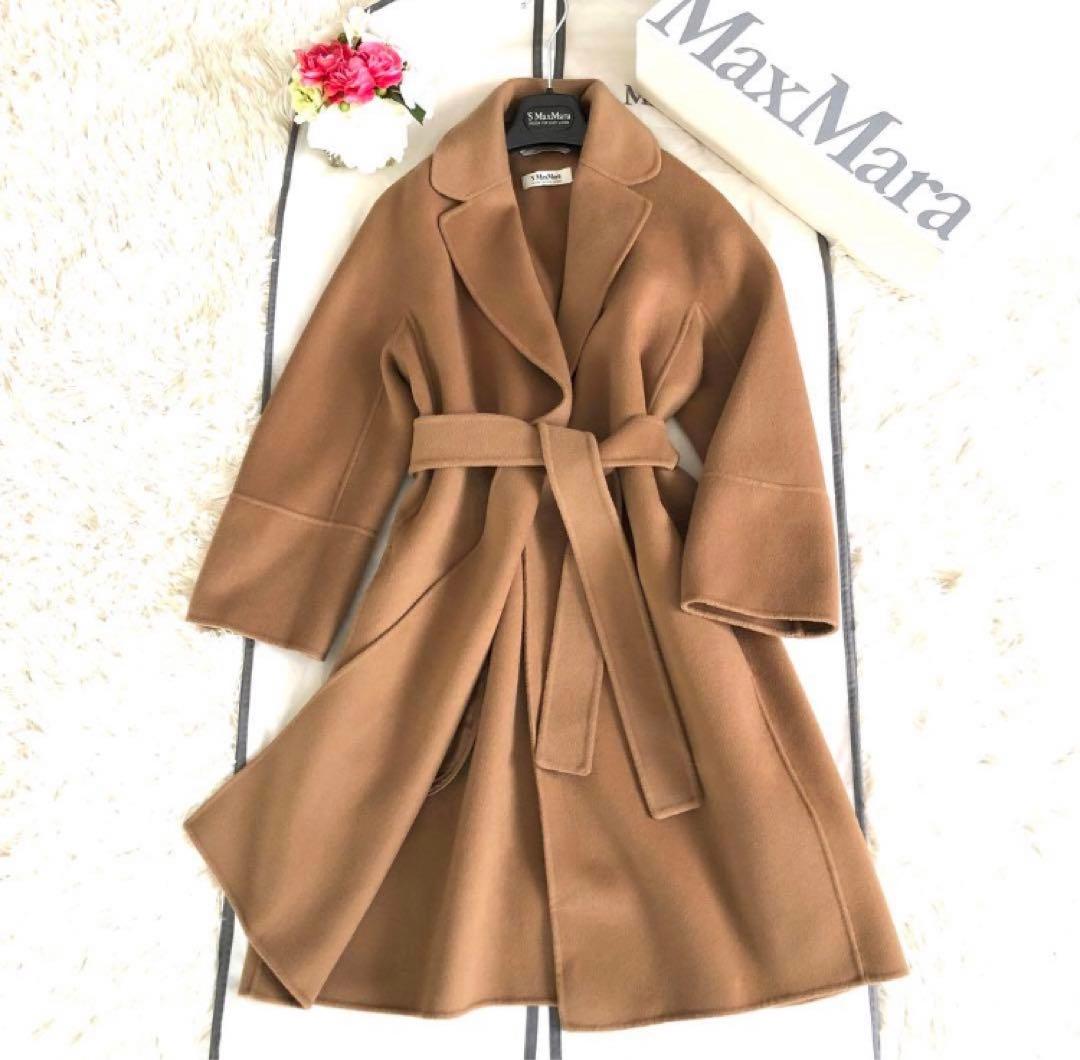 新品タグ付【マックスマーラ】34ARONAクチートアマーノ　キャメルカラーコート
