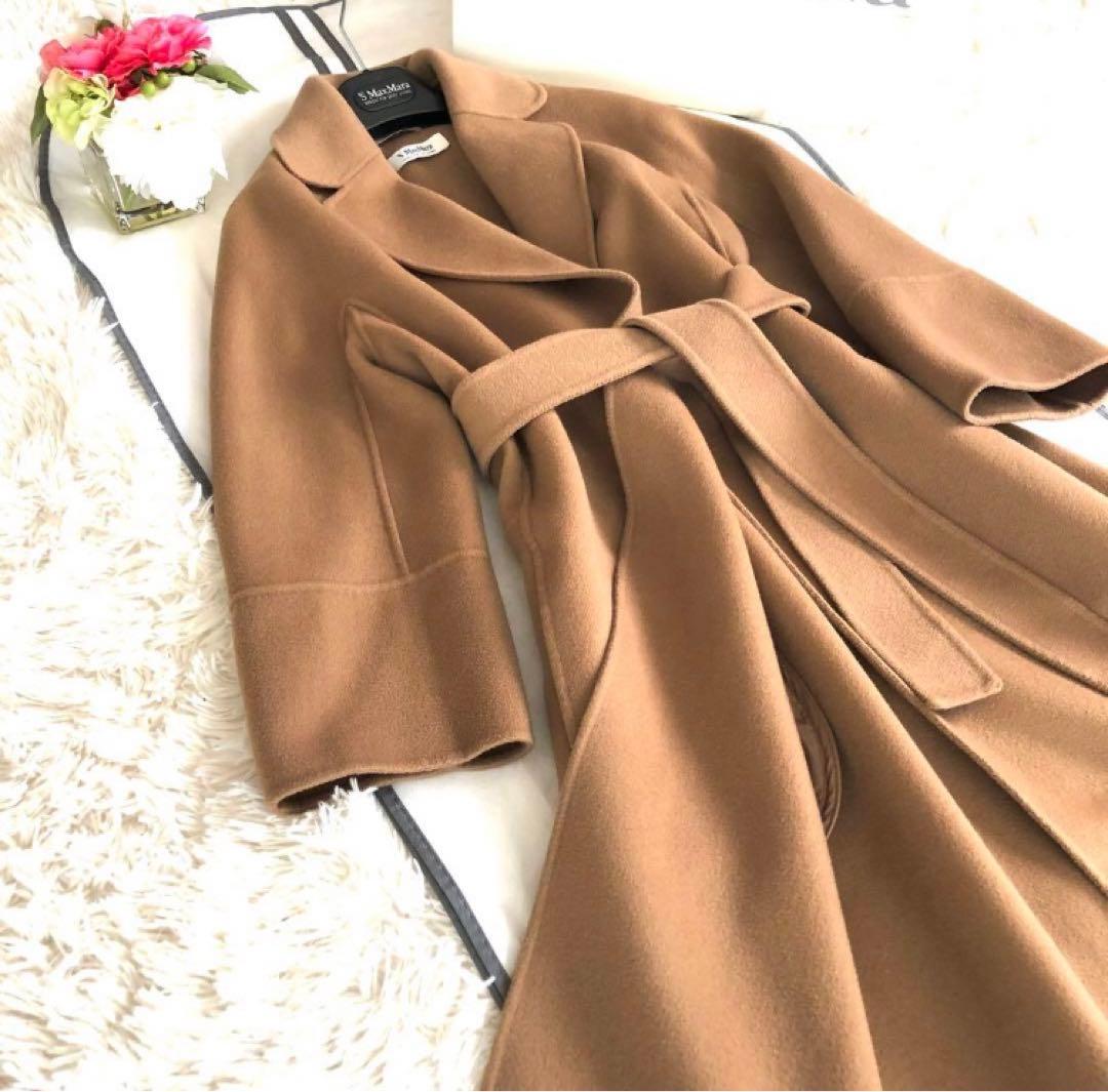 新品タグ付【マックスマーラ】34ARONAクチートアマーノ　キャメルカラーコート