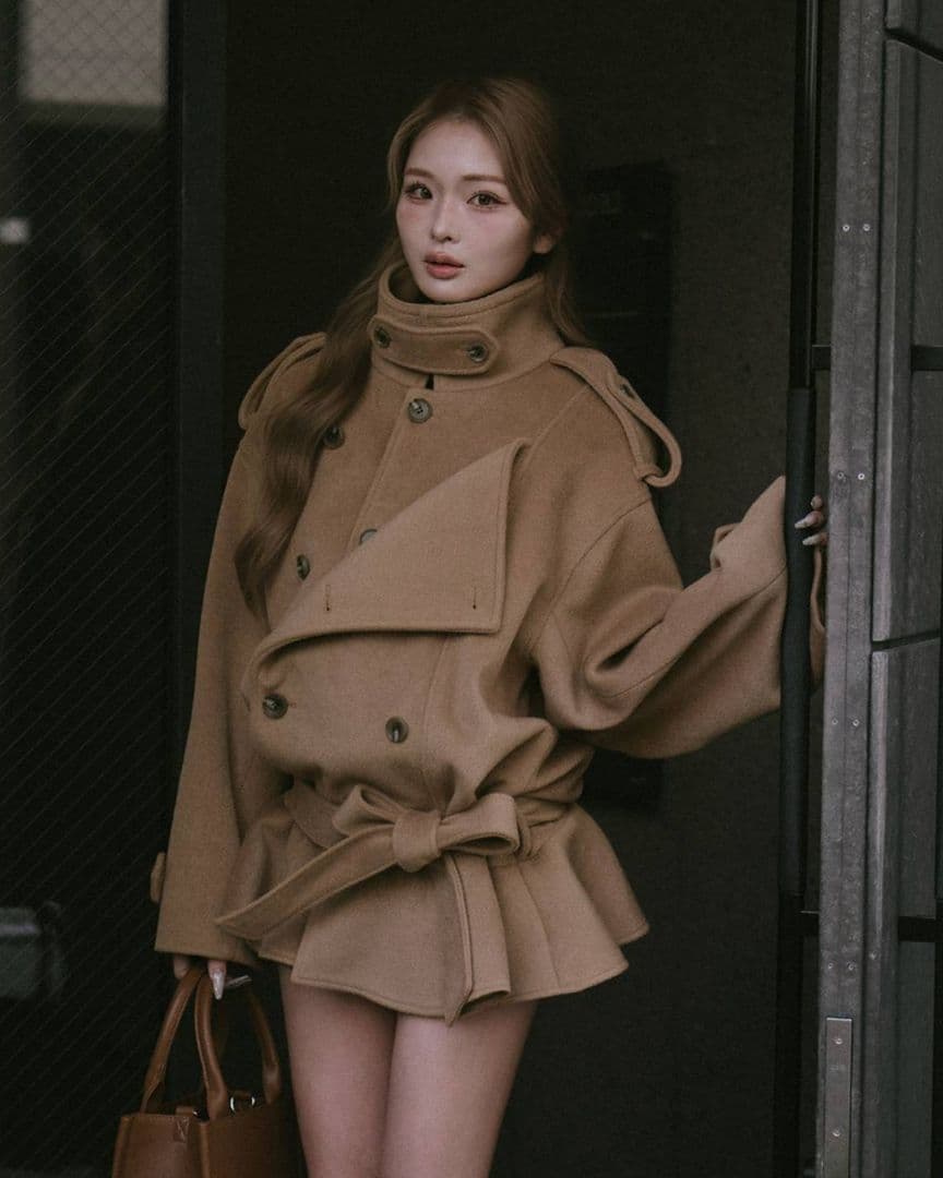 ダーリッチ ドロップショルダージャケットコート キャメル FREE