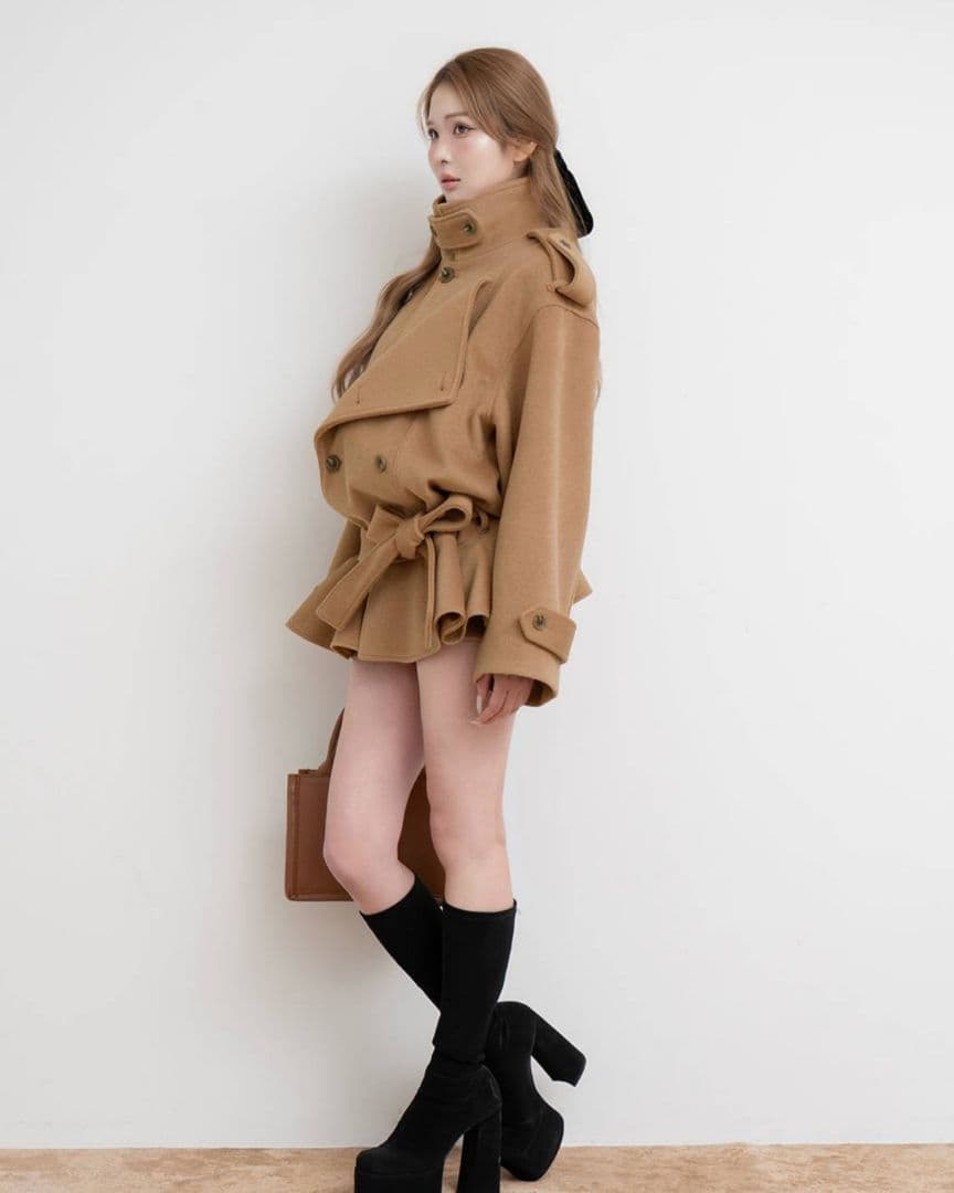 ダーリッチ ドロップショルダージャケットコート キャメル FREE