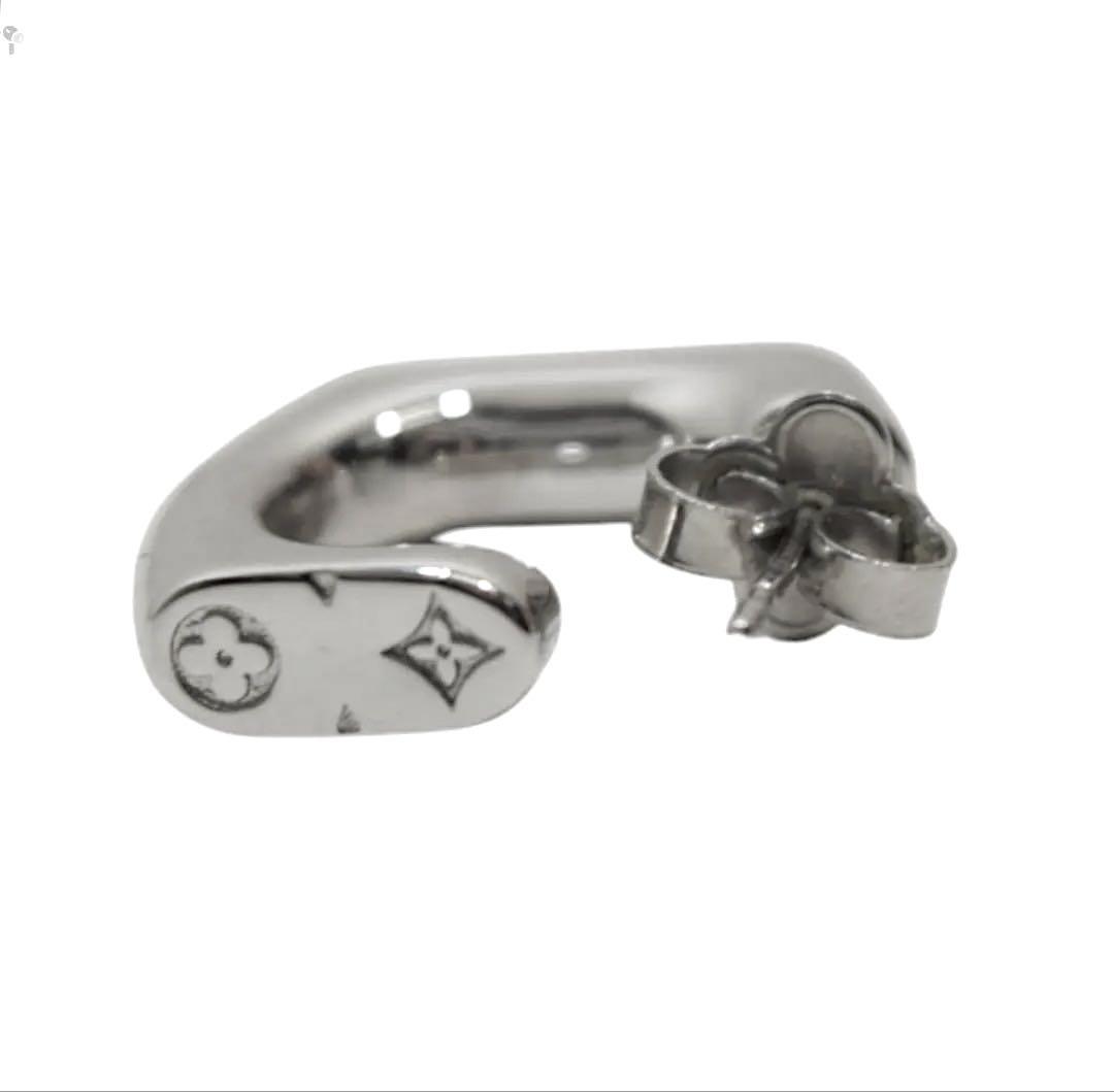 ルイヴィトン LOUIS VUITTON モノグラム　チェーン　シルバー　フープ